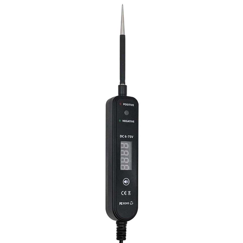 Automotive Circuit Tester 6 75V DC, LED Digital Display Auto Electrical Test Light with Voltage Detection, Polarity and