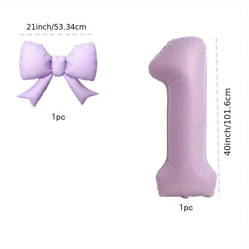 Bow 40inch Cream Purple Number 0-9 Balloon Children Adult Birthday Decoration Festive Party Supplies Anniversary Balloon