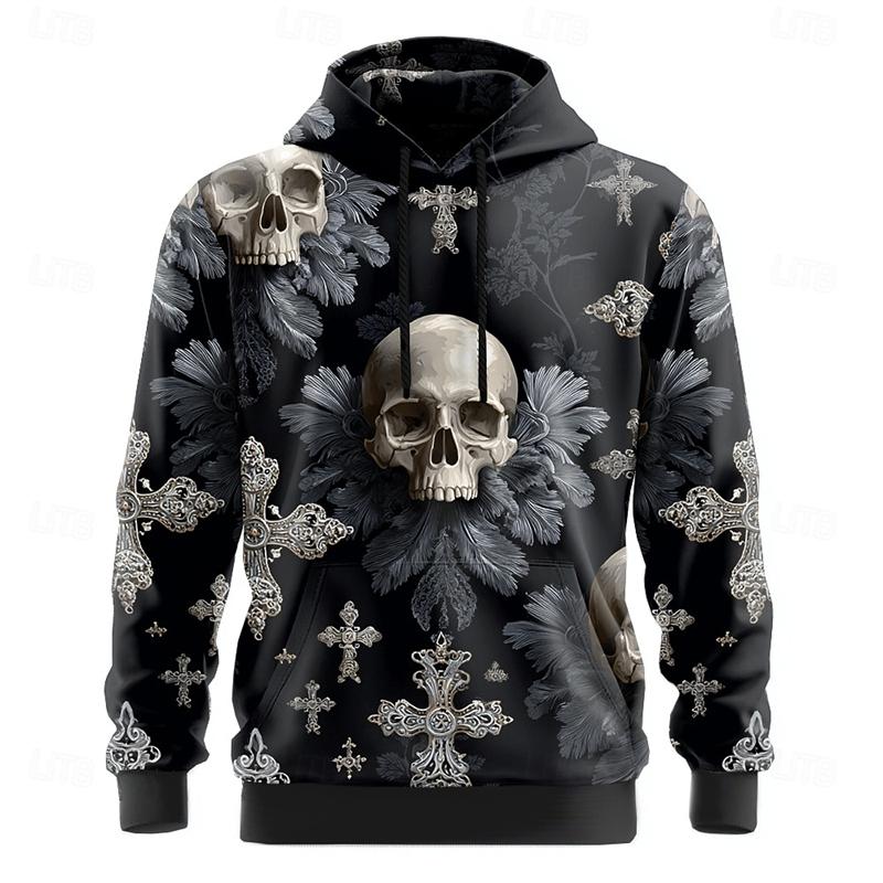 New Skull Graphics Hoodies For Man 3D Print Fashion Unisex Sweatshirt Winter And Autumn Hip Hop Oversized Casual Clothing Hoody