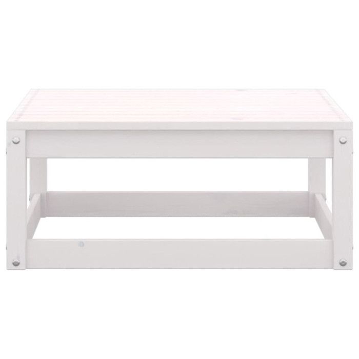 Repose-pied de jardin en bois de pin massif avec coussin - vidaXL - Blanc - Style campagne