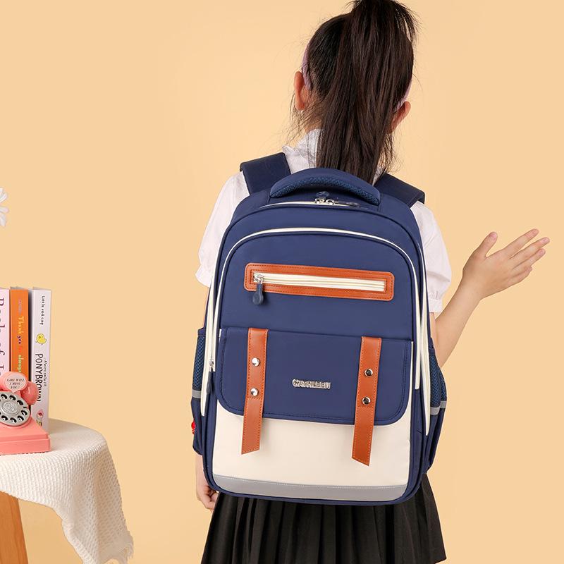 

Легкий детский рюкзак в британском стиле: Поддерживающий спину, большой вместимости для 1-6 классов Small королевский синий