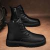 Koch Herrenschuhe Herbst rutschfest wasserdicht Küche High-Top Lederstiefel schwarz lässige Lederschuhe Wintersport Martin Tide Schuhe