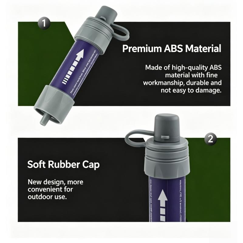 Water Filter Straw Outdoor Portable Water Purifier Survival Gear for Camping Hiking Backpacking