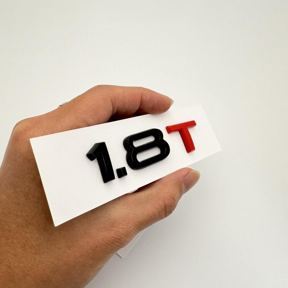 3D ABS 1.8T 2.0T 3.0T Black and Red Emblem Car Trunk Letters Logo Badge Decals Sticker For A1 A3 A4 A5 A6 A7 A8 Q2 Q3 Q5 Q7