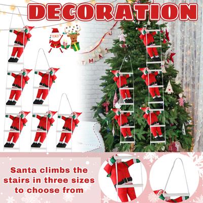 Christmas 35cm Santa Climbing Ladder Furniture Figurine Hanging Christmas Decoration