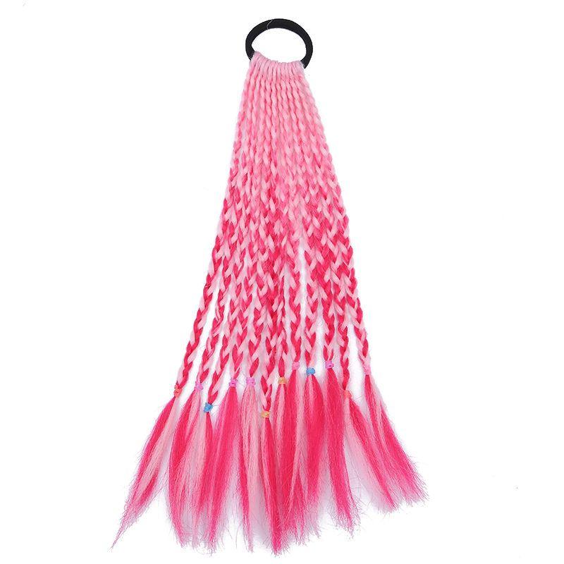 Children's Wig Dreadlocks Hair Accessories Bow Tie Style Colorful Braided Hair Ties Girls' Short Stage Cute Ombre Ponytail