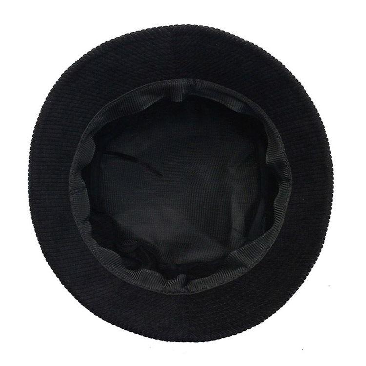 WTEMPO Spring Autumn Winter Casual Bucket Hats Women's Solid Color Windproof Corduroy Streetwear Fisherman Hats