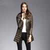 New light down jacket women's medium and long hooded large size slim fit thin light winter coat