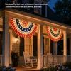 USA 250th Patriotic Bunting Banner with LED Light Memorial Patriotic Banner Flags for 4th of July Decorations Outdoor