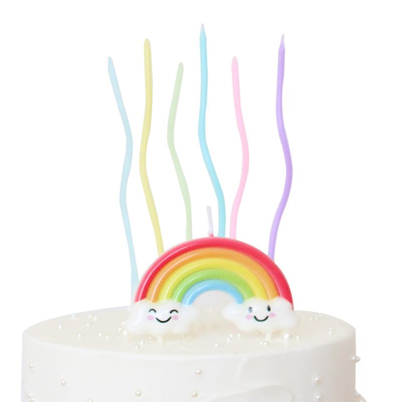 Romantic Rainbow Spiral Candle Set for Creative Parties