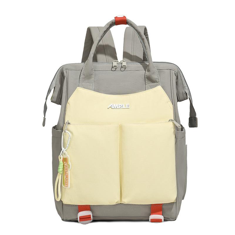 Color Block Student Schoolbag Lightweight Backpack Commuter Backpack
