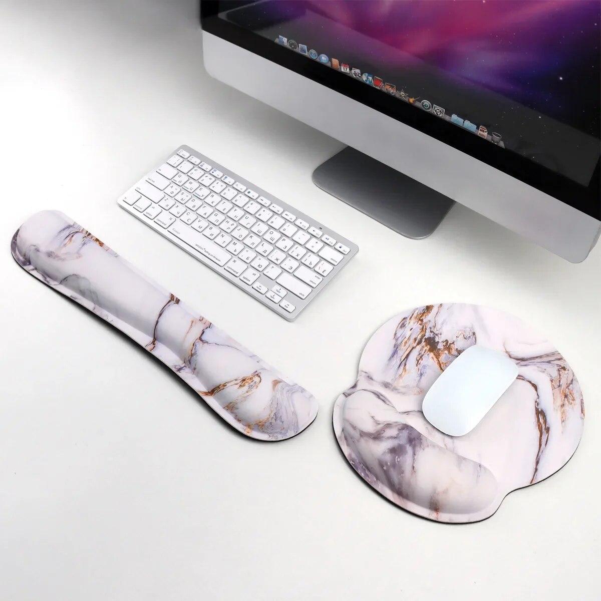 

Эргономичный коврик для мыши, подставка для клавиатуры, подставка для запястья, подушка для облегчения боли в играх, удобная подставка для запястья с нескользящей основой из полиуретана