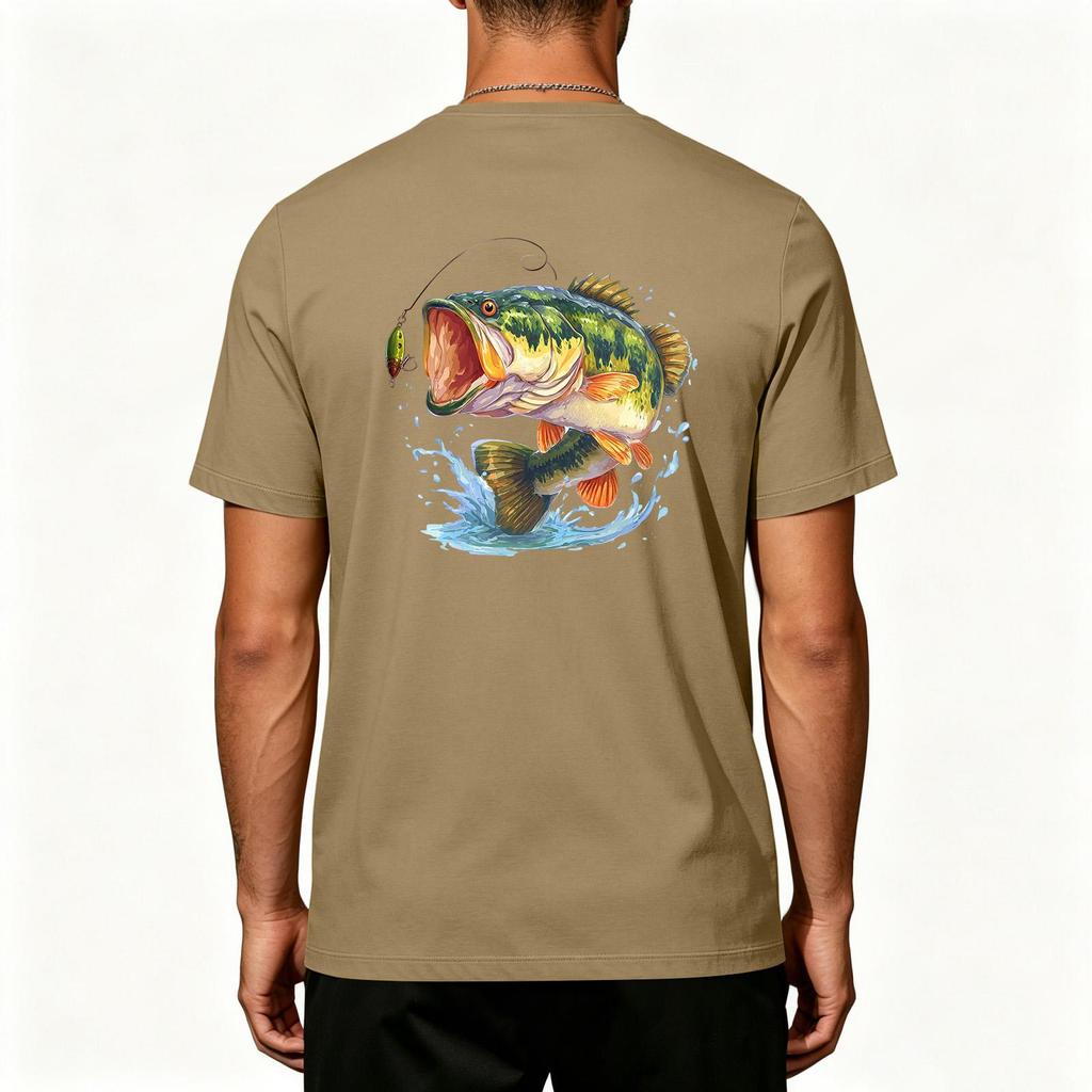 Men's Outdoor Fishing T-Shirt UPF 50 Plus Sun Protection Quick Dry Stretch Short Sleeve Sports Top Lightweight Breathable