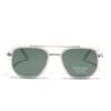 Peekaboo TR90 Polarized Sunglasses Men Retro Style Metal Square Sun Glasses for Women Double Bridge Driving Green Black Uv400