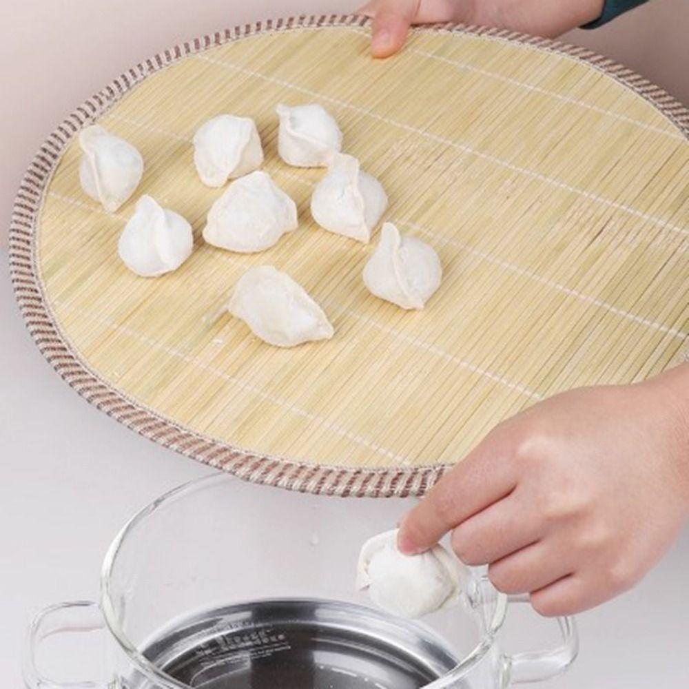 Eco-Friendly Bamboo Dumpling Tray Multi-Purpose Dumpling Display Pad Food Storage Plate  Party Use