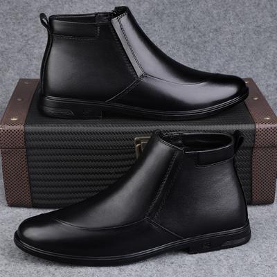 High Quality Mens Winter Shoes Non-Slip Ankle Boots for Men Genuine Leather Male Chelsea Boots British Style Man Shoes