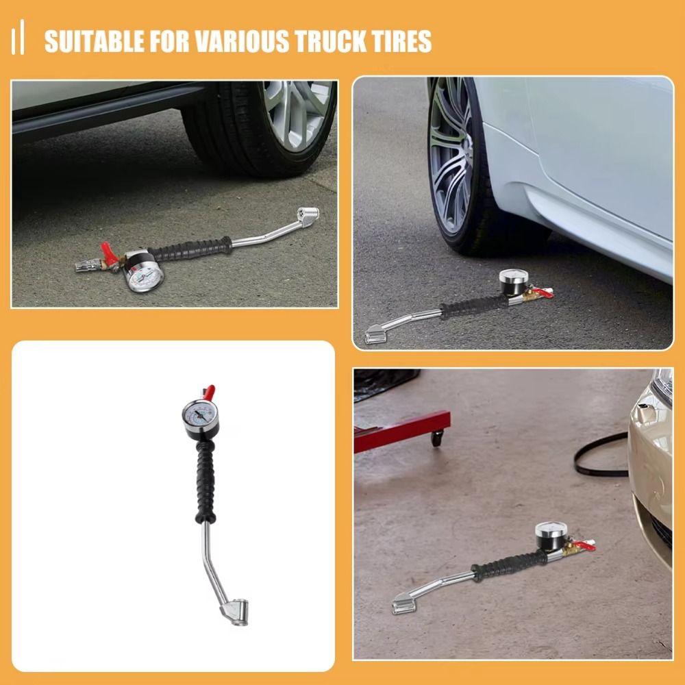 Quick Inflation Tire Inflatable Pole with Pressure Gauge Tire Chuck  Car Tire Inflation