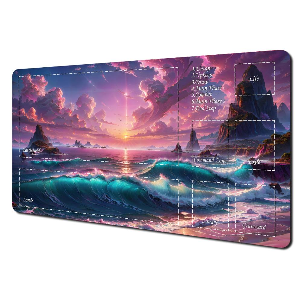 Stain Resistant NonSlip PTCG Game Mat Glowing Starry Sky Ancient Tree Design Card Playmat Smooth Gaming Mouse Pad