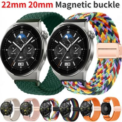 22mm 20mm magnetický řemínek s nylonovou přezkou pro Huawei Watch GT 4 3 2 46mm/4 Pro 3 Pro řemínek pro Samsung Watch 6/5/4/Classic Nastavitelný náramek pro chytré hodinky