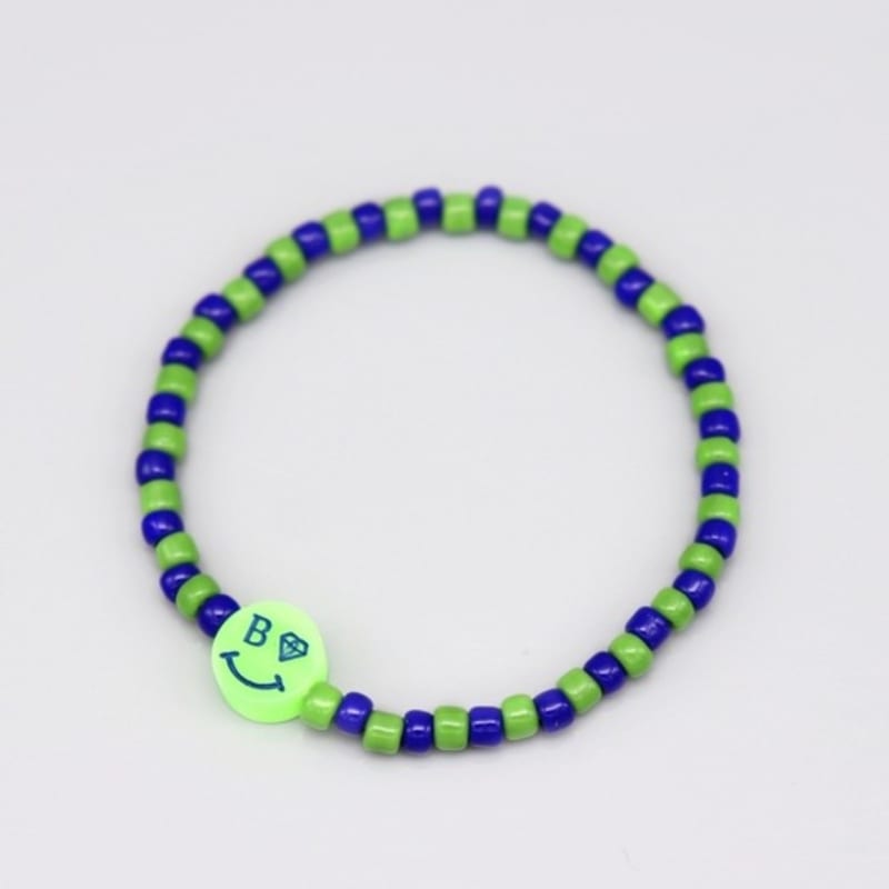 BONBEAU Kitsch smile two-tone beads Bracelet Kitsch smile charm two-tone bead bracelet 5 colors