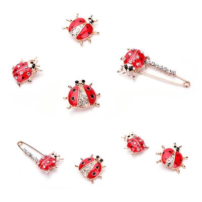 Rote Marienkäfer Tier Emaille Design Brosche Anstecknadel Schmuck Für Frauen Verkauf