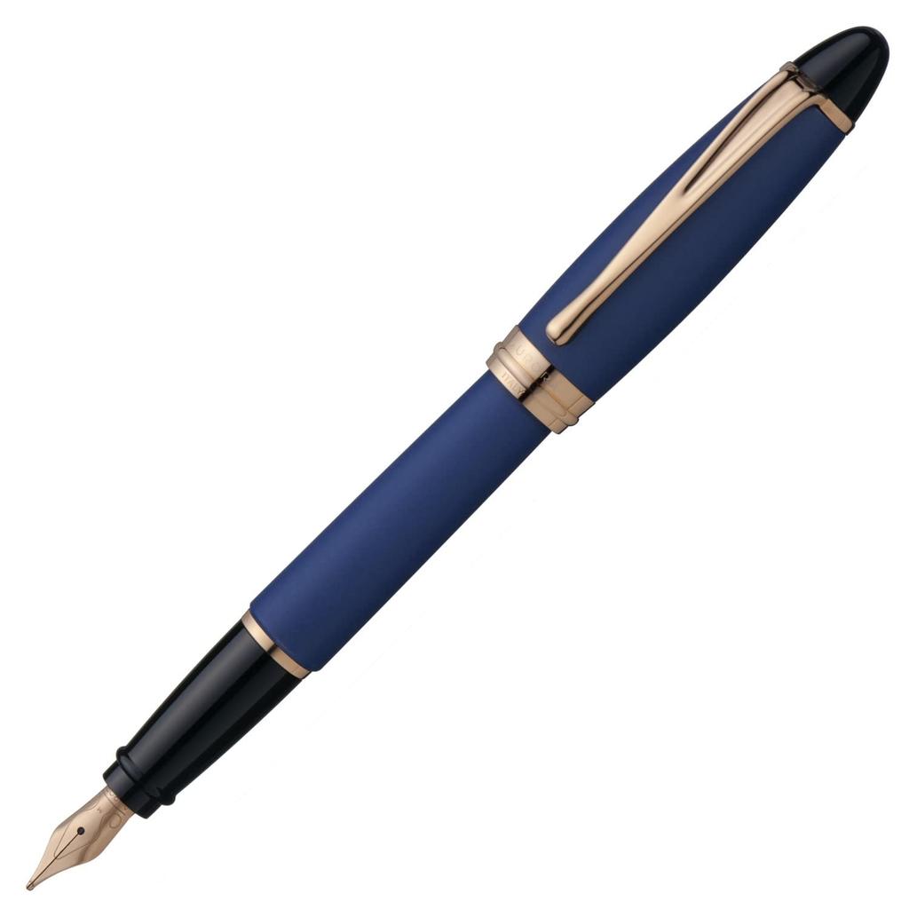 Aurora Fountain Pen F Fine Nib Epsilon Satin Rose Gold Blue Officially Imported B10-PB Dual-Use Pen,