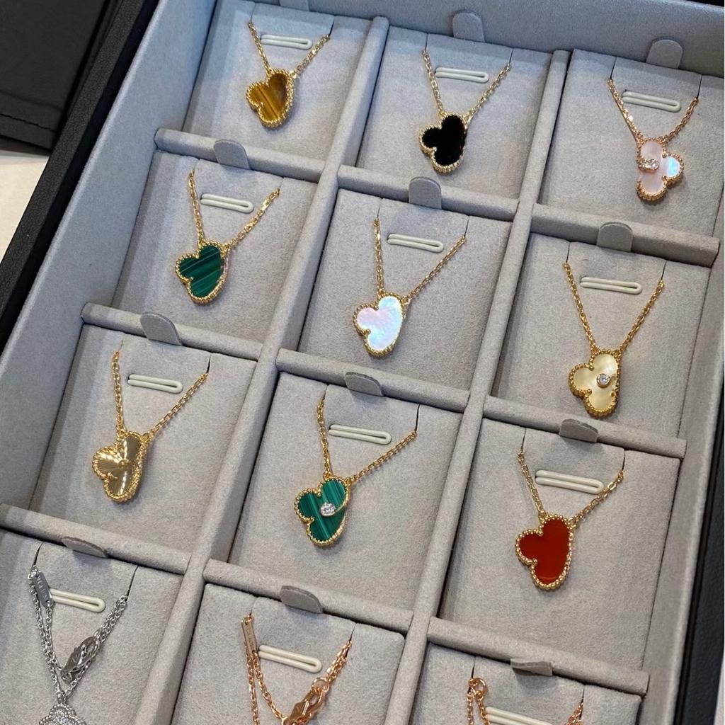 V Gold Four-leaf Clover Plated 18K Gold Necklace with Jewelry Women's High Version White Fritillary Rose Gold Pendant Light Luxury Niche