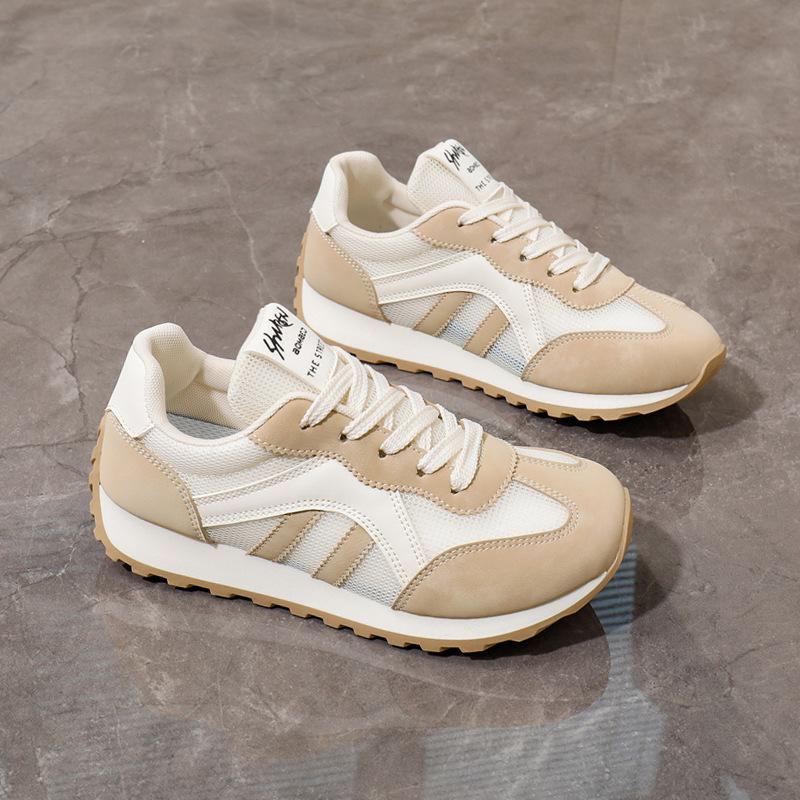 Ins Koreanische neue Damen 2025 Sommer Lauf atmungsaktive Sneaker Outdoor dicker Boden erhöhend Freizeitschuhe