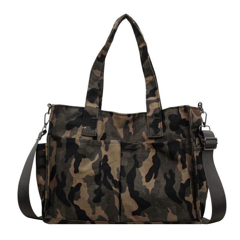 Borsa a Spalla Singola per il Tempo Libero, Borsa Tote Capiente per Pendolari, Zaino a Tracolla Mimetico