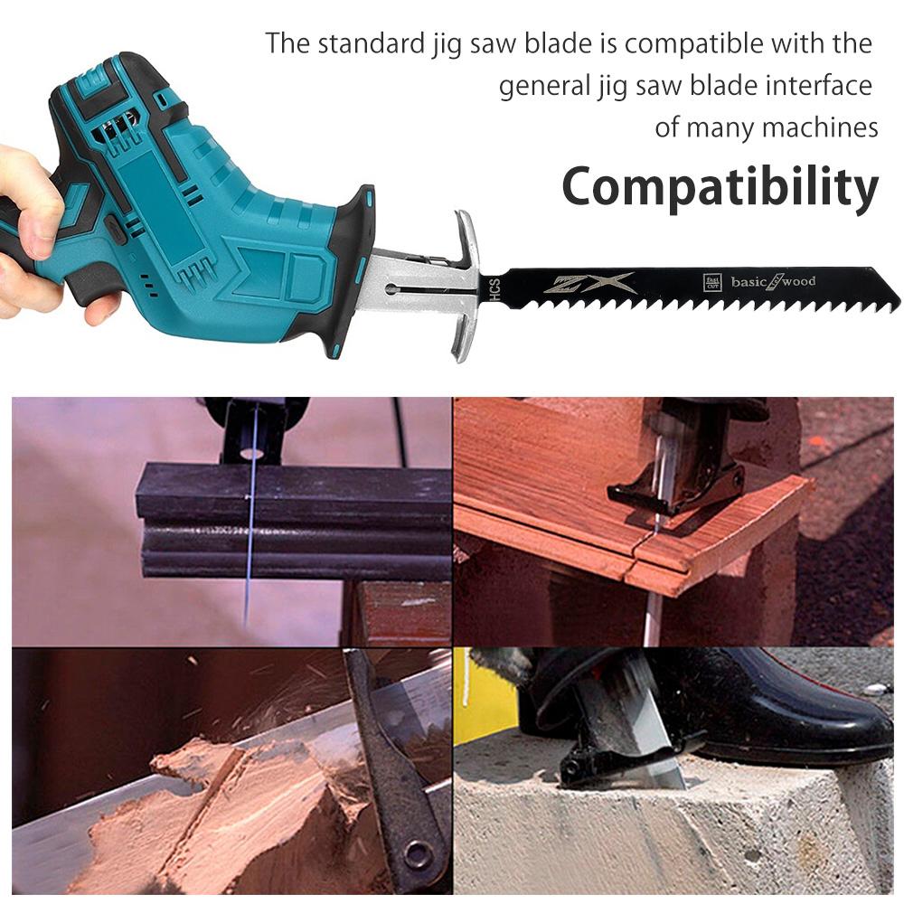 12Pcs Jig Saw Blades Set for Metal Wood Plastic Cutting T-shaped Shank Curve Saw Blade Fast Cutting Precision Grinding Saw Blade