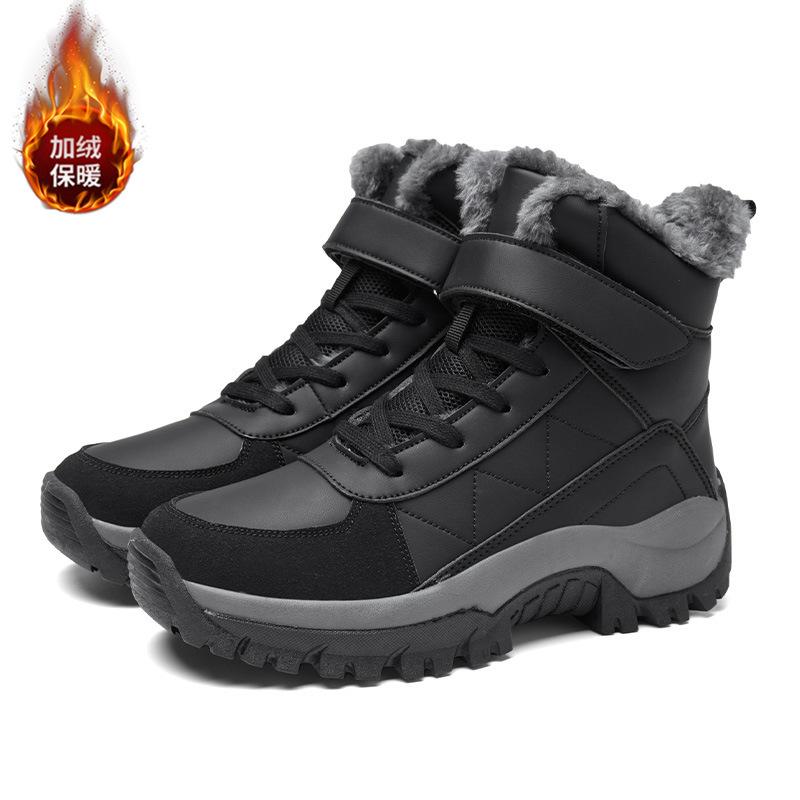 New winter velvet thickened warm and wear-resistant outdoor hiking shoes snow boots high-top cotton shoes