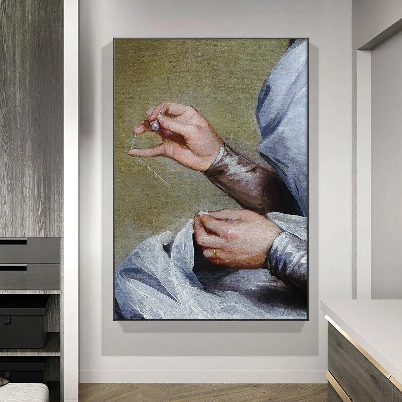 Portrait of Women In The Middle Ages Posters and Prints Artistic Art Canvas Painting Wall Art Pictures Home Bar Room Decoration