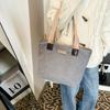 Autumn and Winter Woolen New Handbag Women's Large-capacity Casual Simple Shoulder Bag College Student Literary and Versatile Class Bag