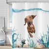 Funny Cute Puppy Animal Pattern Shower Curtain 180x 180cm, Kids Bathroom Decorative Shower Curtain Waterproof