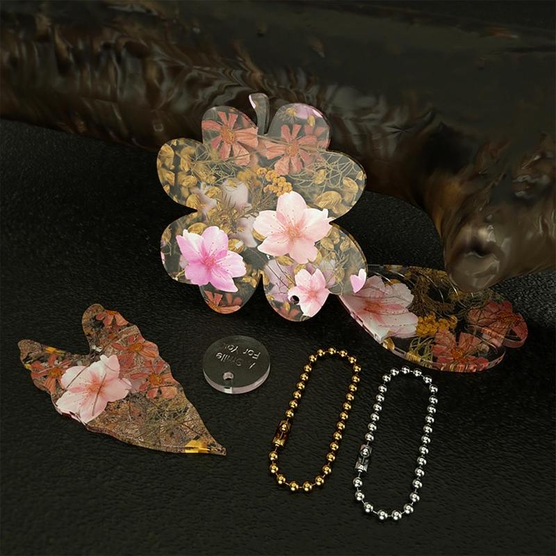 Combination Four-leaf Clover Earrings Mold Epoxy Resin Casting Mold Hanging Tag Pendant Mold Suitable for Diy Crafts