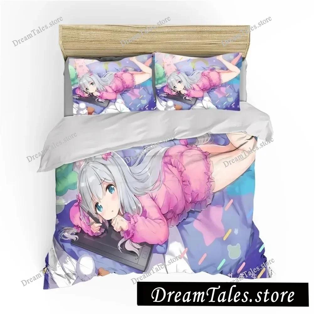Fashion Japan Anime Cartoon Bedding Set 3D Print Christmas Gift Duvet Cover Sexy Girls Bed Quilt Cover Pillowcase Luxury Gift029