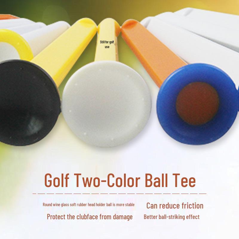 Durable Two-Color Square Golf Tee: ABS Plastic & Soft Rubber Cup Design
