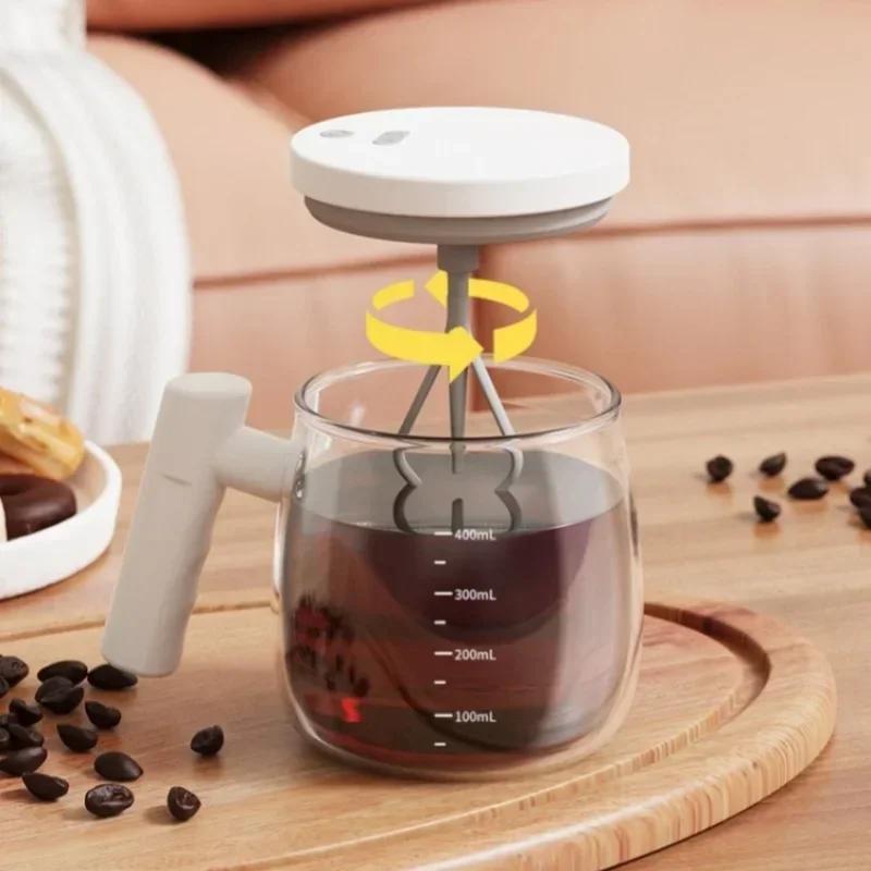 400ML Elektrische Selbstumrührende Kaffeetasse Wiederaufladbare Selbstmischende Saft-Kaffeetasse Heim Büro Fitnessstudios Proteinpulver Mischbecher