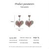 Korean Style Colorful Heart Earrings - 925 Silver Needle, Elegant Diamond Design, Trendy and Versatile.