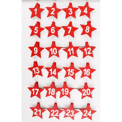 MégaCréa DIY - Clothespins for Advent Calendar Star 4.5 Cm