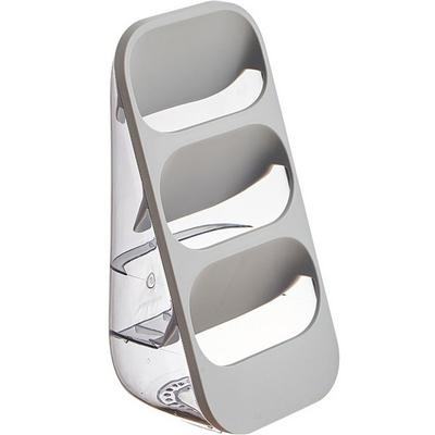 Goodipudi 3-tier Drainable Cutlery Container Cutlery Organizer Stand, Gray, 1 Piece, Korean Popular Tableware