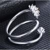 New Fashion Exquisite 925 Sterling Silver Jewelry Personality Double Lotus Fresh Flower Hypoallergenic Opening Rings Xzr033