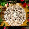 Handmade Cotton Table Mat With Lace Circular Lace Table Mat Circular Meal Mat Crochet Lace Tablecloth