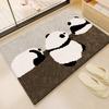VIKAMA Cartoon Panda Badezimmertür Teppich Saugfähige Rutschfeste Matte Schlafzimmer Imitation Kaschmir Teppich Heimdekoration