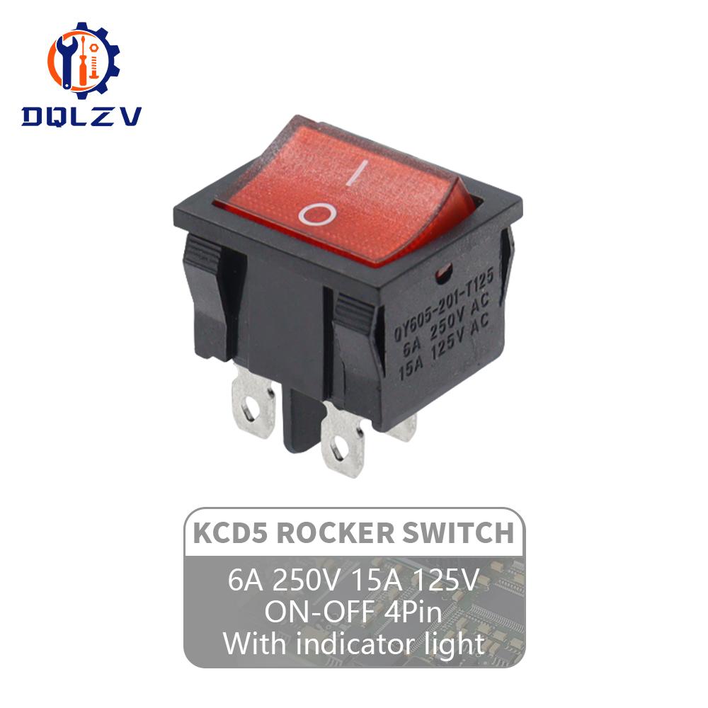 KCD5 4Pin 6Pin 2 Position 3 Position 15A / 250VAC 21x24mm 21 * 24mm Rock Switches Kit On-Off On-Off-On