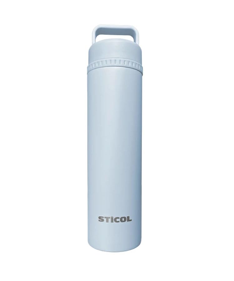 Donovan STICOL BOTTLE Stainless Steel Water Bottle with Ice Ice and Ice Featured In DayDay and Hirunandesu Light Blue Packs, Sticks, Bags, Magazines,