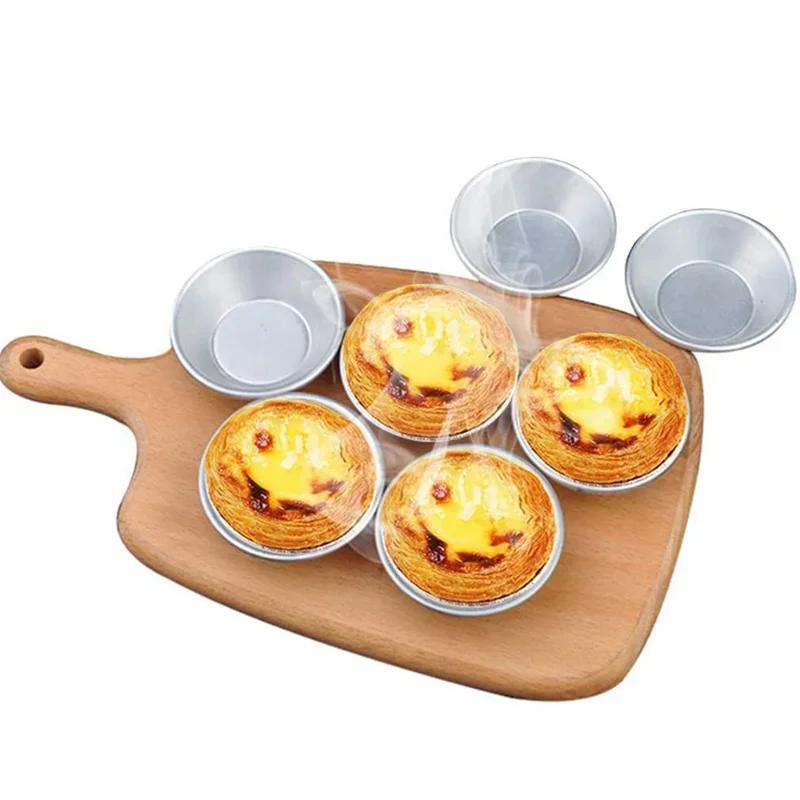 10 stk Kjøkken Bakeform Aluminiumslegering Eggetertekopp Muffinskaker Form For Bakverk Kaker Dessert Mini Muffins Bakeform