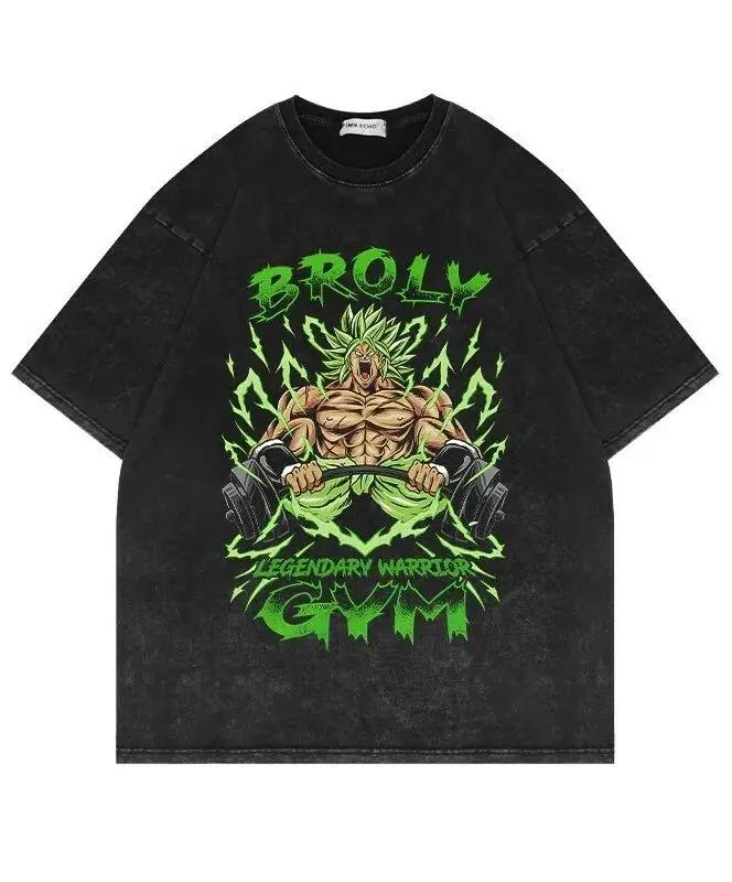 Oversized Dragon Ball Broly Anime T-shirt Man Women Vintage Washed Short Sleeve Tee Streetwear Loose Casual Top Summer Y2k 2026
