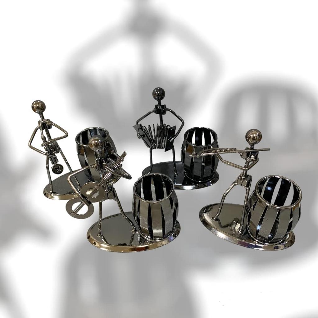 Umely Pen Holder, DeskTabletop Storage, Fun Accessory Storage, FluteAccordion, Set of 2 (Guitar & Bass)