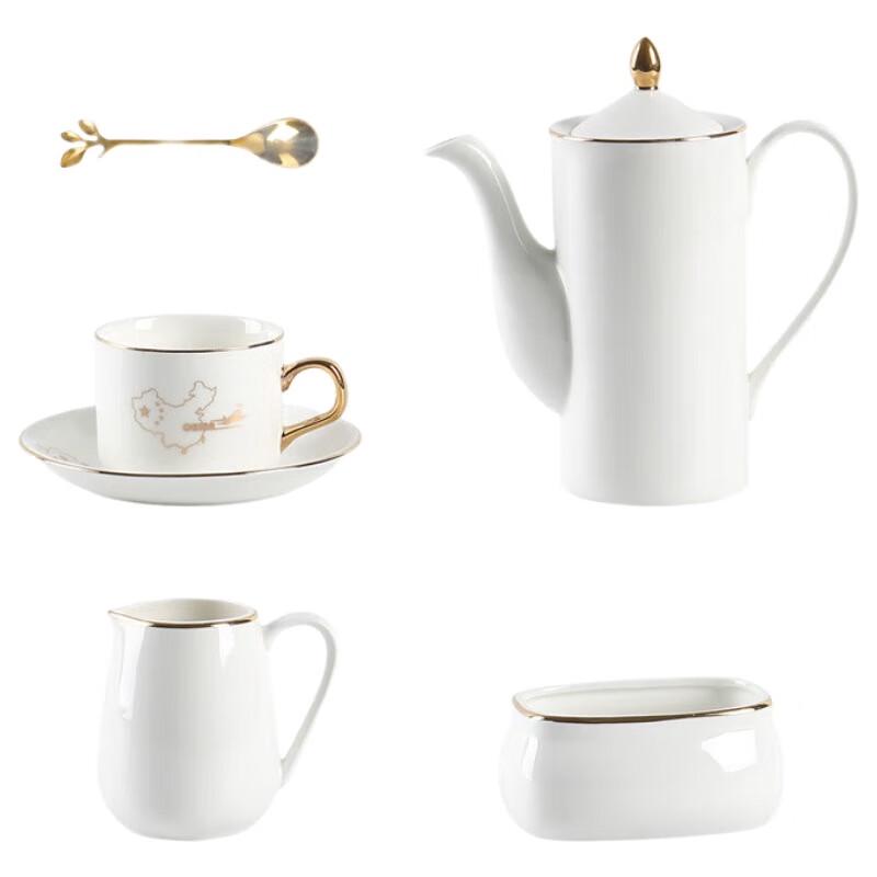Xiaoyueya European Gold-Rimmed Ceramic Coffee Tea Set